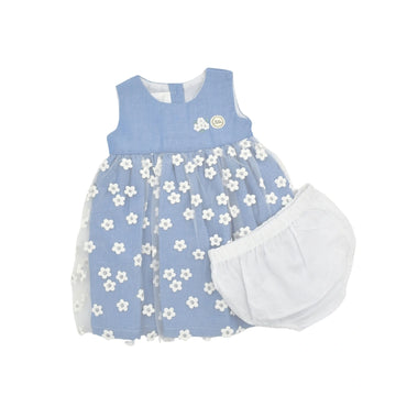 Vestido Bebe Niña Velo Flores