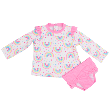 Traje De Baño Dos Piezas Estampado Arcoiris