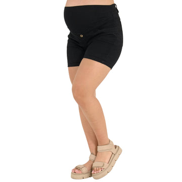 Short Materno En Drill Negro