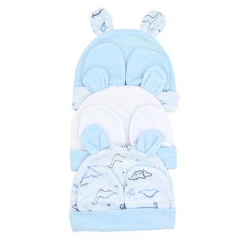 Set De 3 Gorros + 3 Manoplas Estampadas