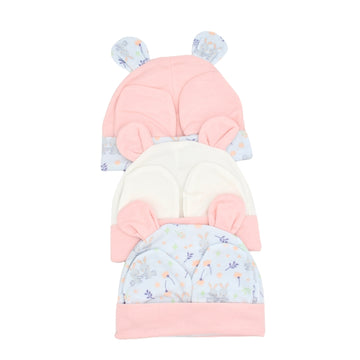 Set De 3 Gorros + 3 Manoplas Estampadas