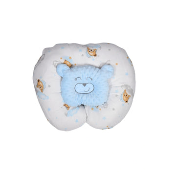 Cojín De Lactancia Estampada Azul + Almohada