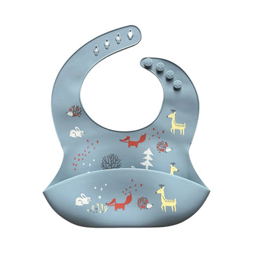 Babero En Silicona Graduable Estampado Animales