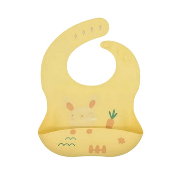 Babero En Silicona Estampado Conejo