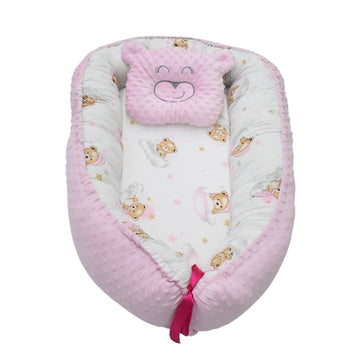 Nido Antireflujo Estampado Con Almohada Rosado