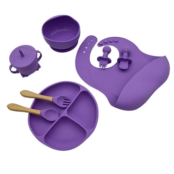 Vajilla en Silicona de 8 Piezas Ovalada Morado