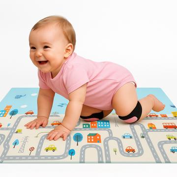 Tapete de Juego Plegable para Bebé – Diseño Carritos Didácticos (180 x 200 cm)