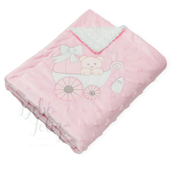 Cobija Doble Faz Burbuja Bordado Animales 100x75cm