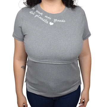 Blusa Materna Mensaje Gris