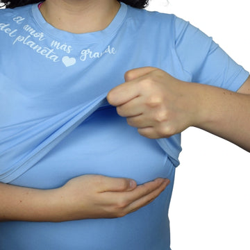 Blusa De Lactancia Azul