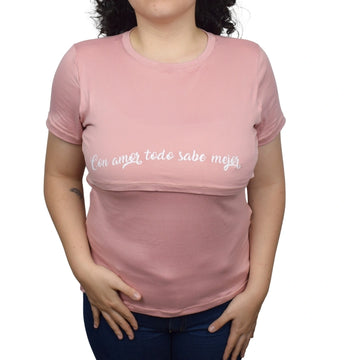 Blusa Materna Mensaje Palo de Rosa