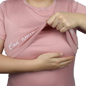 Blusa Materna Mensaje Palo de Rosa