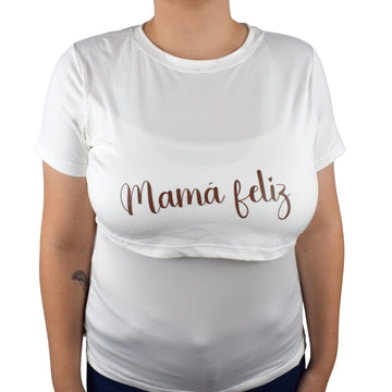 Blusa Materna Mensaje Blanca