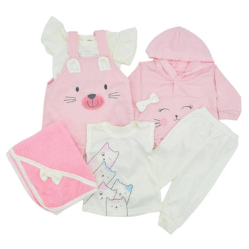 Set De Primer dia Overol Estampado de gato