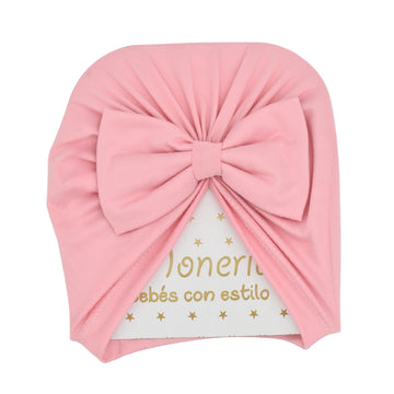 Gorro Turbante Con Moño Palo De Rosa