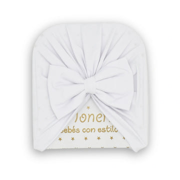 Gorro Turbante Con Moño Blanca