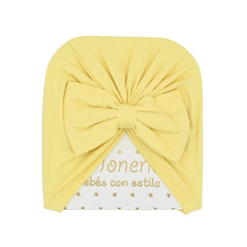 Gorro Turbante Con Moño Amarillo
