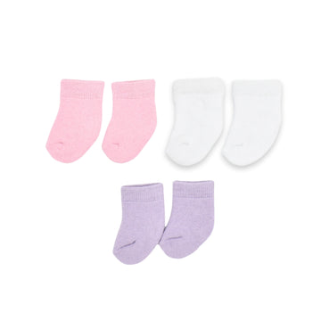 Set De Medias X3 Unicolor Lisas Para Bebe 0 Meses