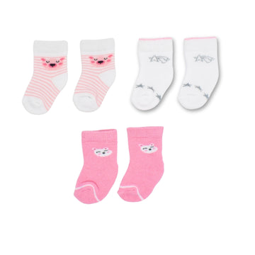 Set De Medias Estampado Osa X3 Para Bebe Niña 6 Meses