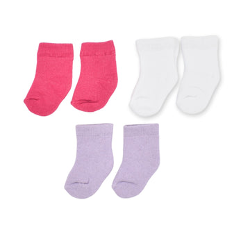Set De Medias Unicolor X3 Para Bebe Niña 6 Meses