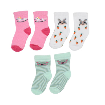 Set De Medias Estampado Conejo X3 Para Bebe Niña 12 Meses
