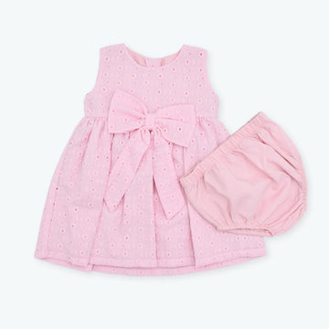 Vestido Ojalillo con Moño + Panty