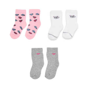Set De Medias Estampado Mariquita X3 Para Bebe Niña 12 Meses