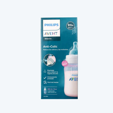 Tetero Válvula Anticólicos Avent 1 mes+ 9 Oz Rosado