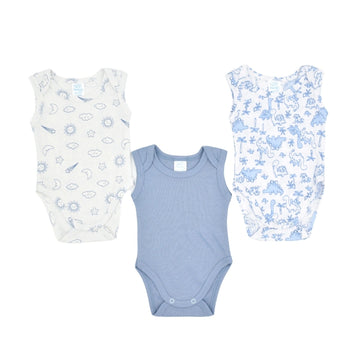 Set De Mameluco Manga Sisa Estampados Niño X3 Unidades