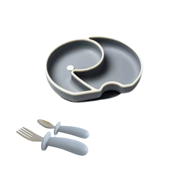 Plato De Silicona + Cubiertos Elefante