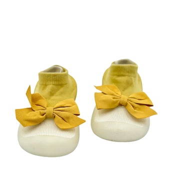Medias Zapatos Amarillo Con Moño