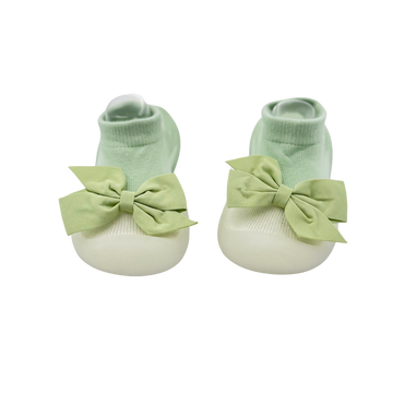 Medias Zapatos Verde Con Moño