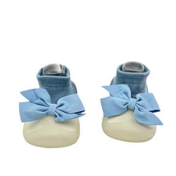 Medias Zapatos Azul Con Moño