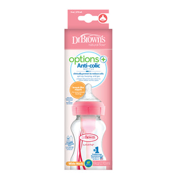 Tetero Boca Ancha 9 Oz Options+ Rosado