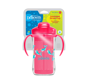 Vaso Pitillo Térmico 10 Oz Rosado 12M+