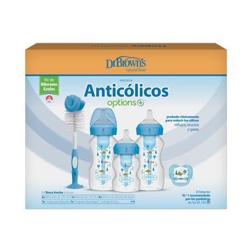 Set De Teteros Regalo Azul Options + Boca Ancha