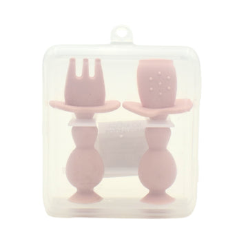 Set De Cuchara Tenedor Rosada Bolitas
