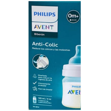 Tetero Anticólico Avent Traslúcido 0 meses+ 4Oz