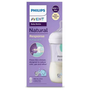 Tetero Natural Response Con Válvula Antocólicos Air Free Avent 9oz Elefante