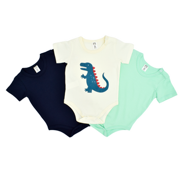 Set de Bodys Bebé Niño Estampado y Unitono X3 Unidades