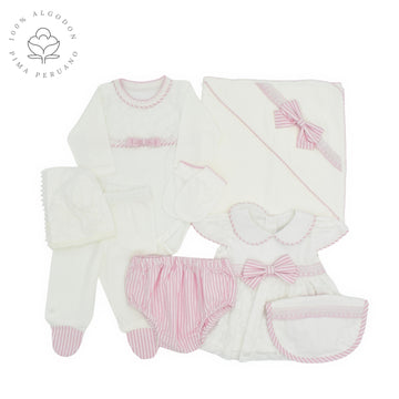 Set Primer Día con Encaje Rosado