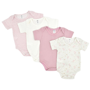 Set x4 Bodys Bebé Niña Manga Corta Unitono 18 Meses
