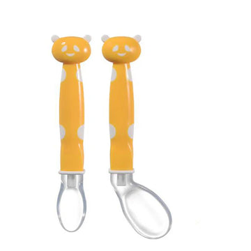 Set x2 Cucharas en Silicona Estampado Osito Amarillo