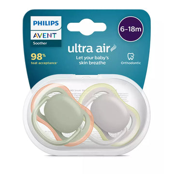 Chupo De Entretención Philips Ultra Air Avent Verde-Gris 6-18 M+