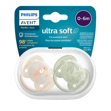 Chupo De Entretención Ultra Soft Avent Tucán-hoja Beige-Verde 0-6M+