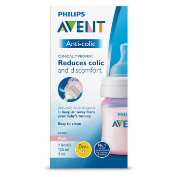 Tetero Anticólico Válvula Anticólicos avent 4oz Rosado
