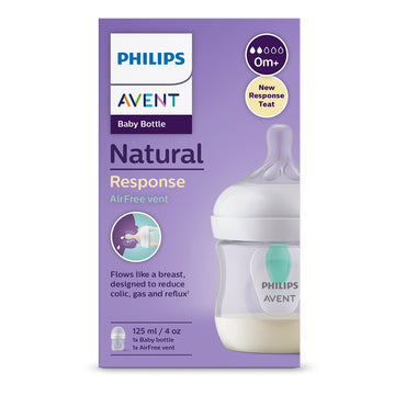 Tetero Natural Response Con Válvula Anticólicos Air Free Avent 0m+ 4oz Traslúcido