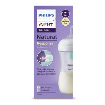 Tetero Natural Response Con Válvula Anticólicos Air Free Avent 1 Mes+ 9oz Traslúcido