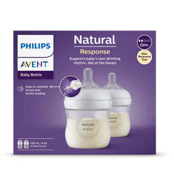 Duo Teteros Natural Response Avent 3.0 0 meses+ 4Oz Traslúcido