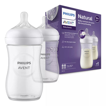 Duo Teteros Natural Response Avent 3.0 1 mes+ 9Oz Traslúcido